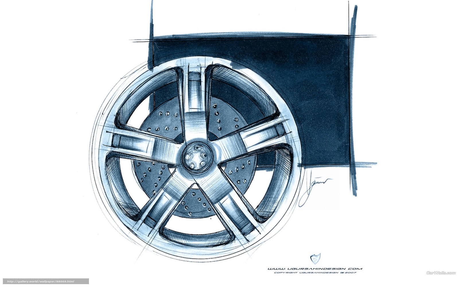 car wheel design sketch