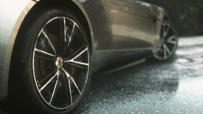 Car Wheel in Rain — Black