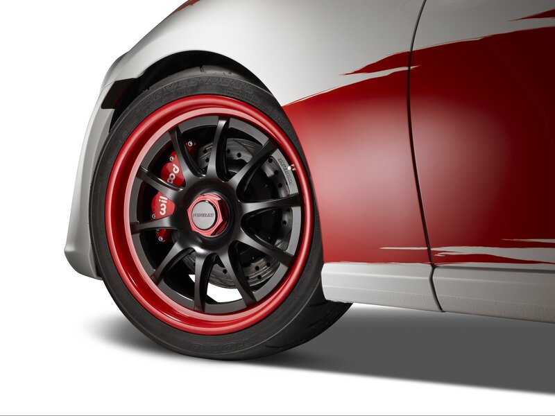 car wheel with red accents