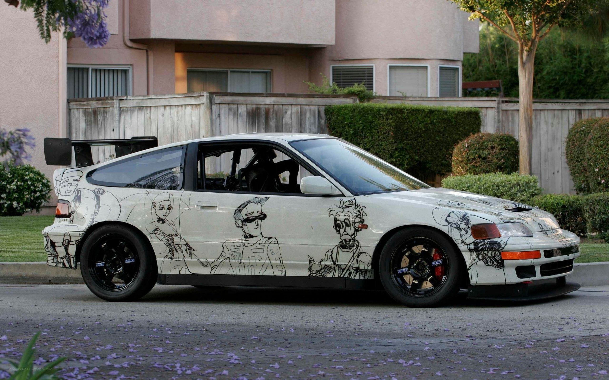 car with anime art design