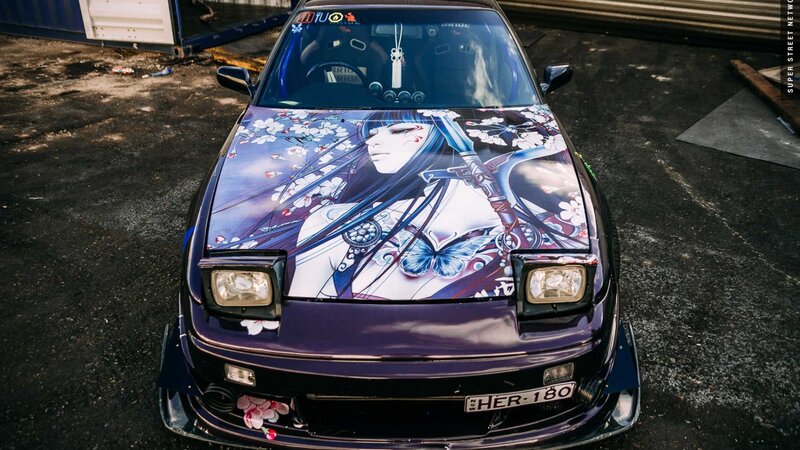 Car with Anime Artwork