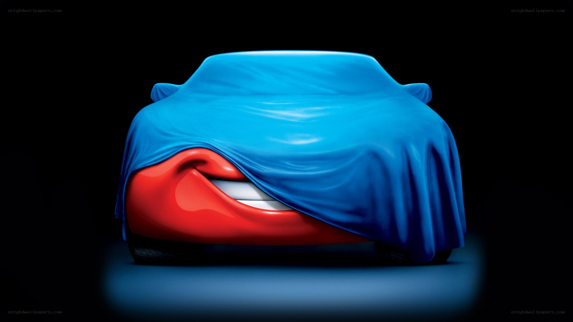car with blue cover