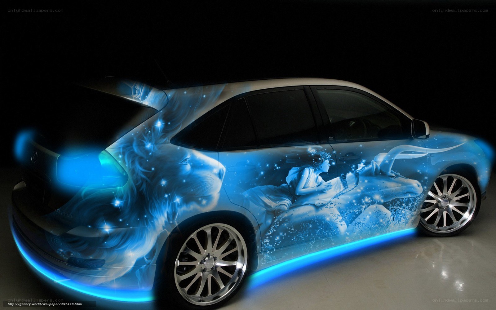 car with blue fantasy art