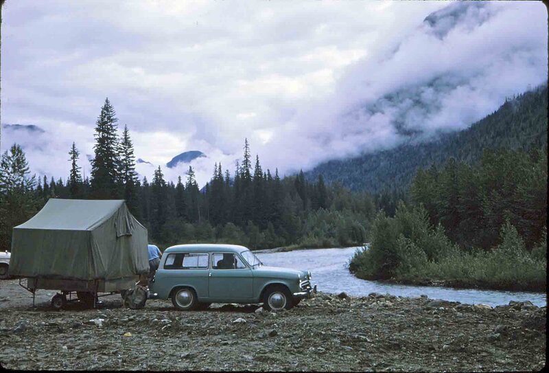 Car with Camper Trailer