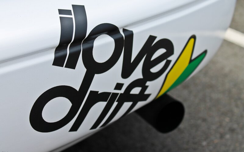 car with drift sticker