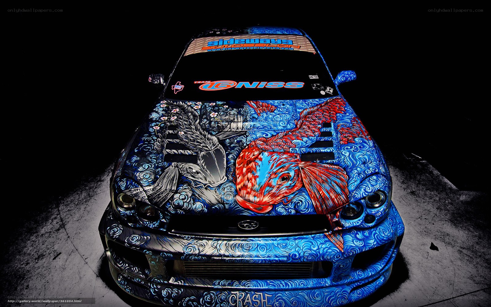 car with fish art