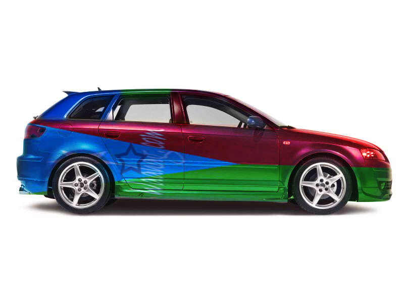 Car with Flag Design