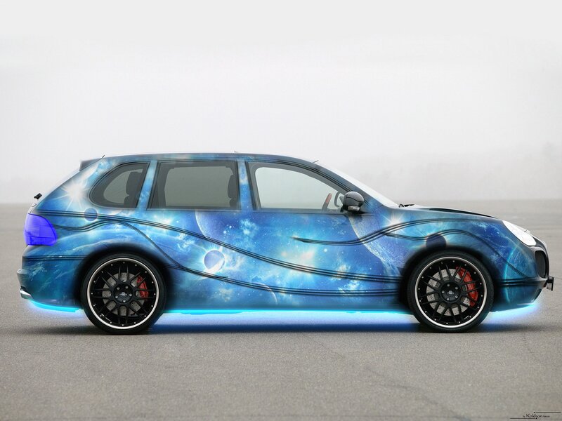car with galaxy wrap design