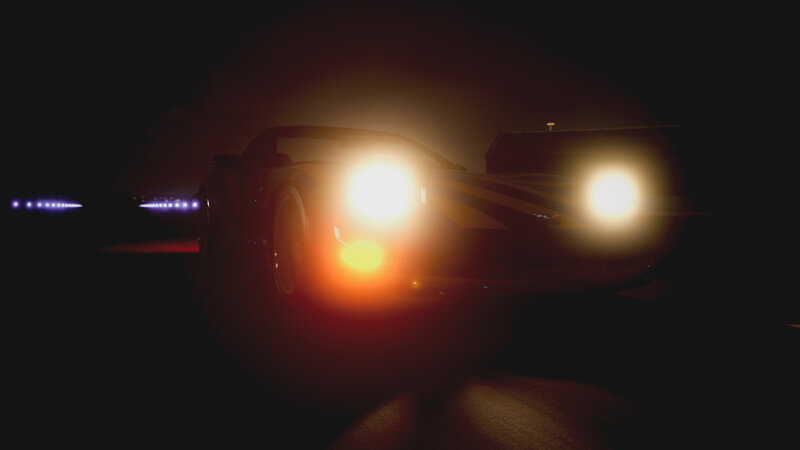 Car with Headlights on — Black, Dark, Night