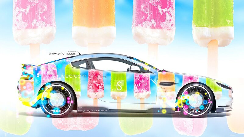 Car with Ice Cream Design
