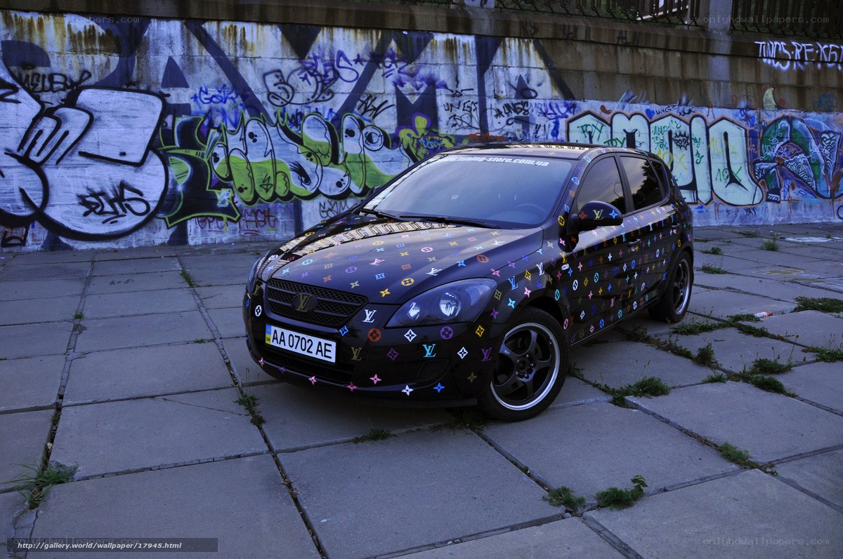 Car with Louis Vuitton pattern