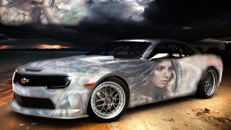 Car with Painted Woman
