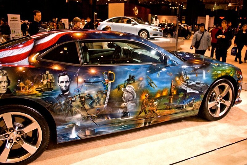 Car with Patriotic Mural