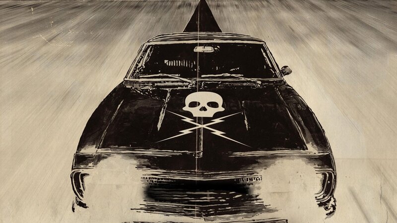 Car with Skull Emblem — Black, Dramatic