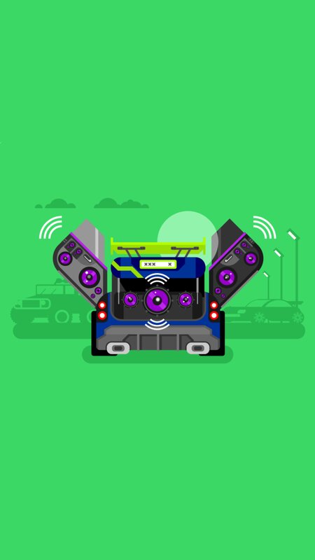 Car with Speakers