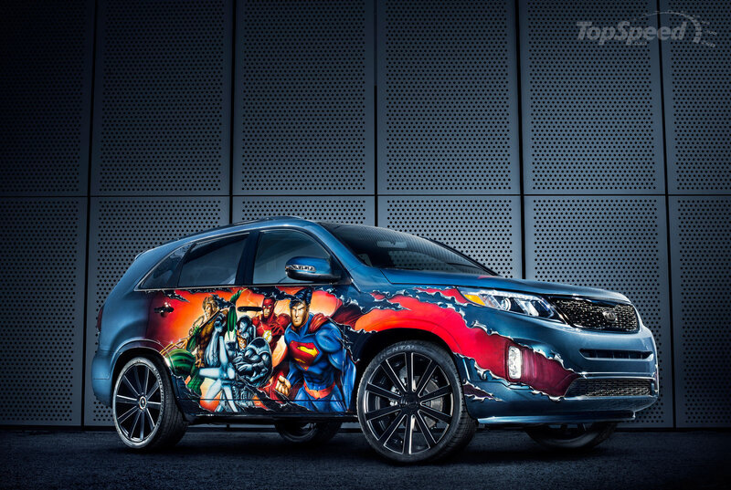 Car with Superhero Wrap