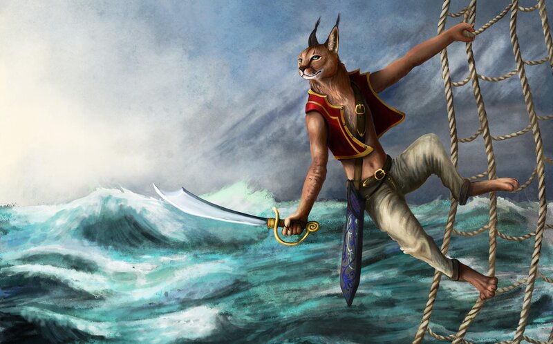 caracal pirate on ship