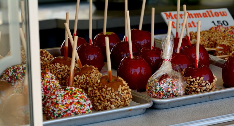 Caramel Apples on Display