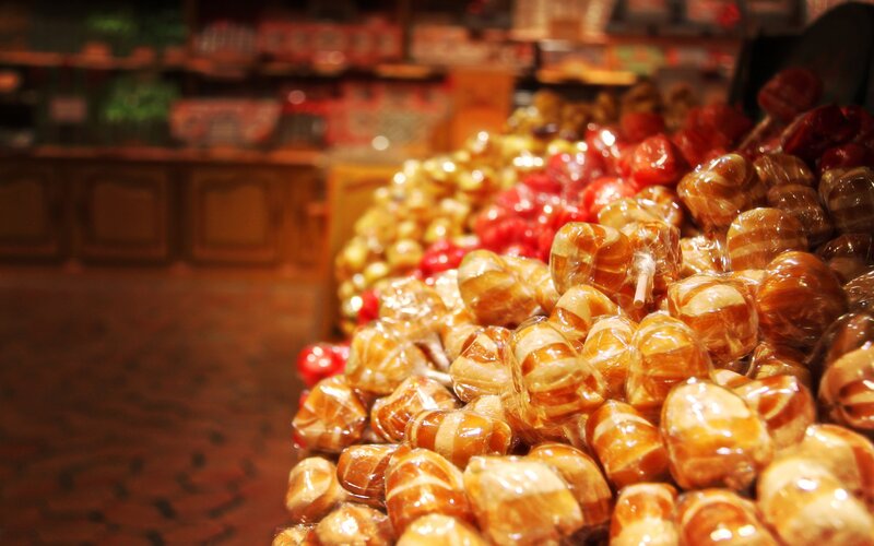 Caramel Candies in Display