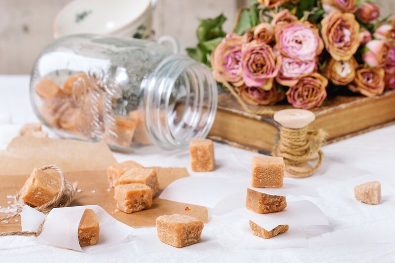Caramel Candies on Table