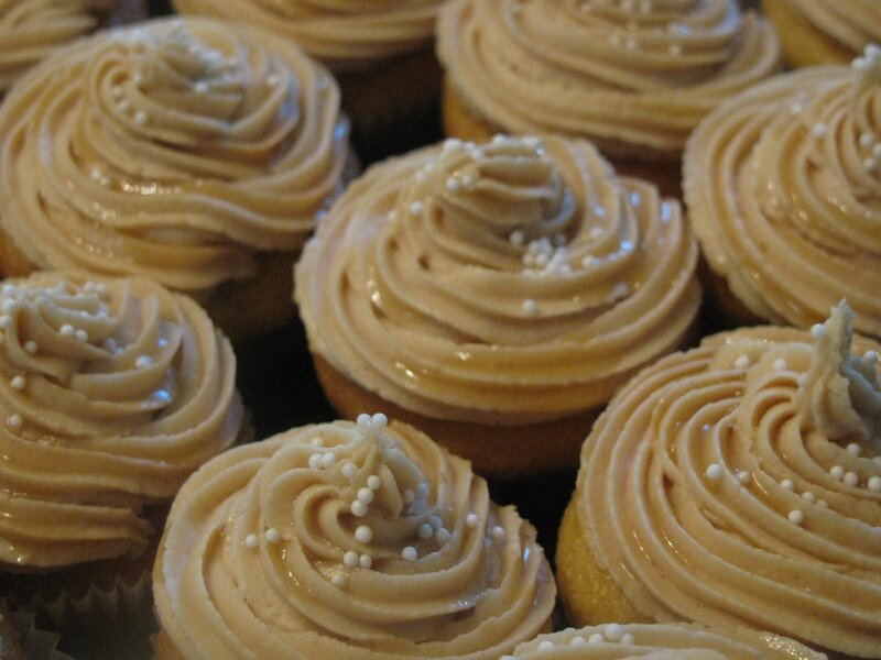 Caramel cupcakes with sprinkles