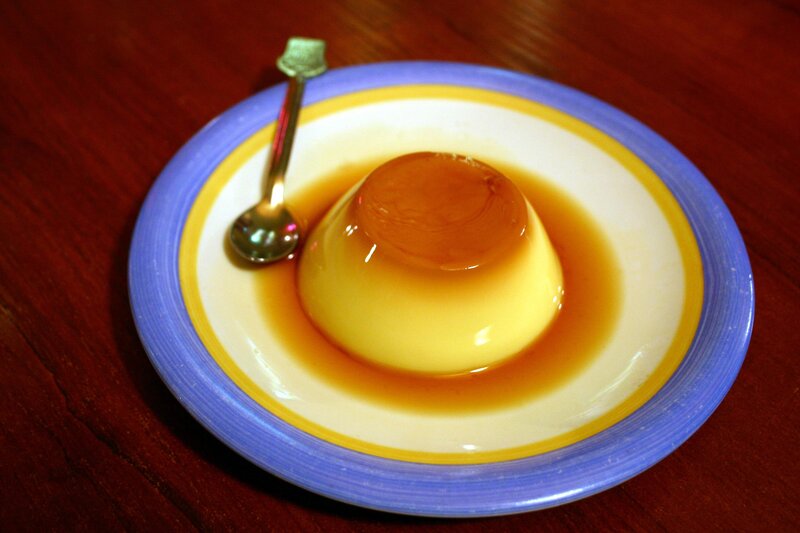 Caramel custard dessert