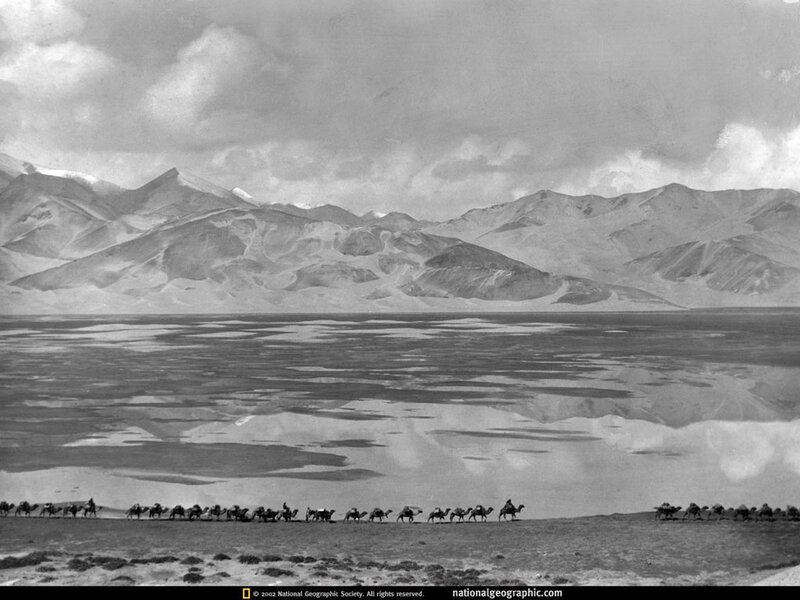 Caravan crossing a vast plain