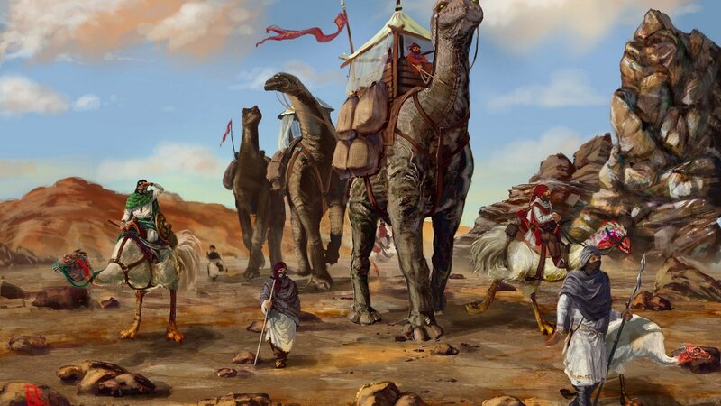 Caravan in Desert — Brown
