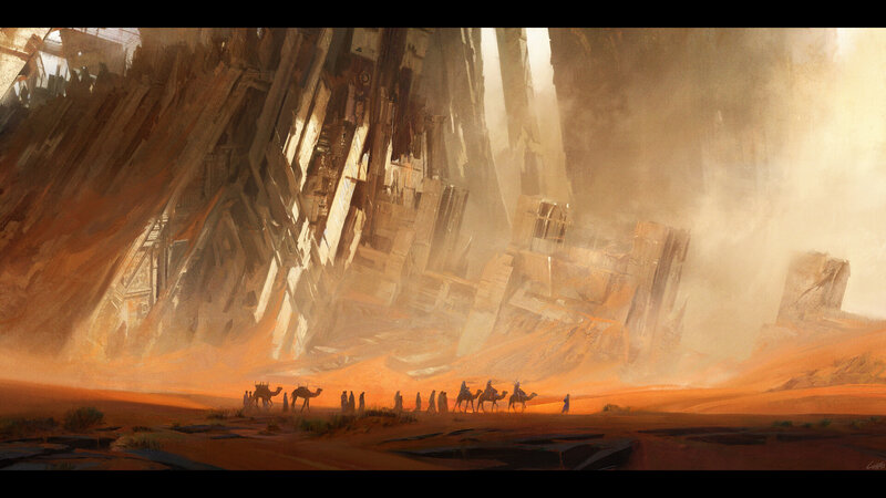 Caravan in Desert — Orange