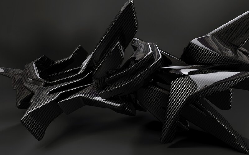 carbon fiber abstract sculpture
