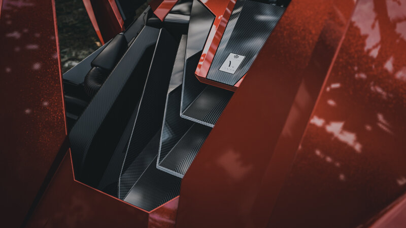 Carbon Fiber Car Interior — Red