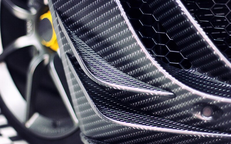 Carbon Fiber Car Panel — Black