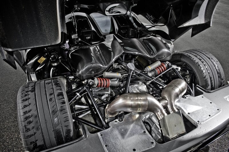 Carbon-fiber Engine Bay — Black, Technical, Photograph