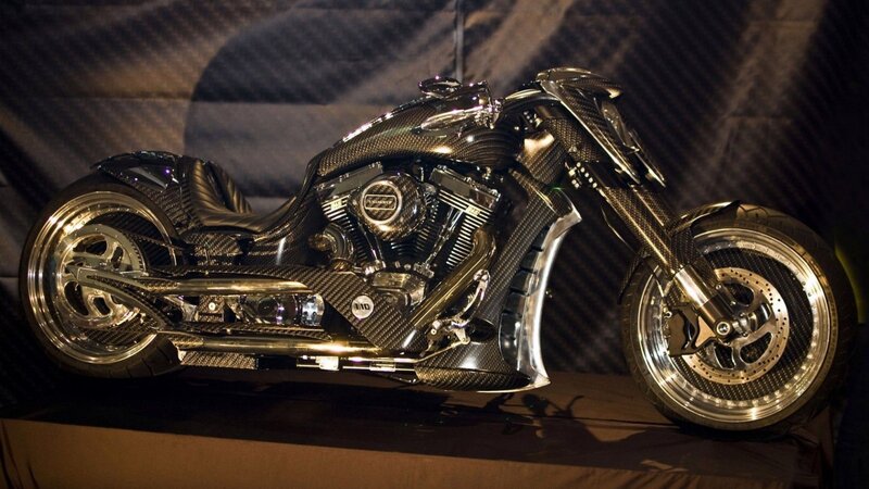 Carbon-fiber Motorcycle — Black, Dramatic