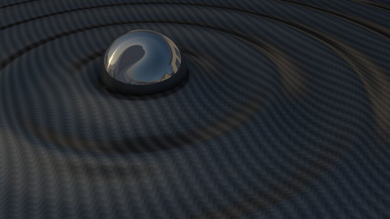 Carbon fiber ripple with droplet