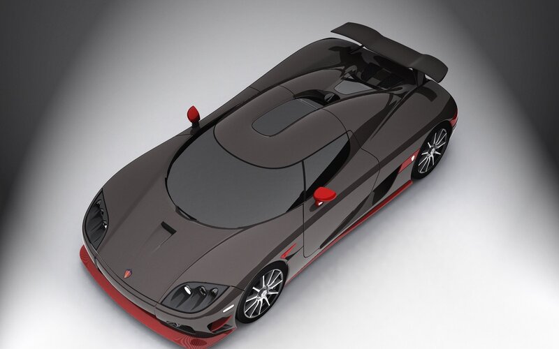 Carbon-fiber Sports Car — Black, Dramatic, 3d Render, Rear Wing
