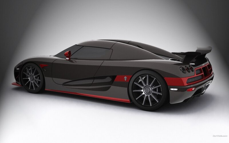 Carbon-fiber Sports Car — Black, Dramatic, 3d Render, Red Accents, Rear Wing