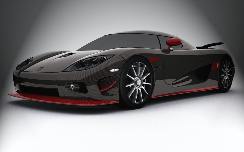 Carbon-fiber Sports Car — Black, Dramatic, 3d Render