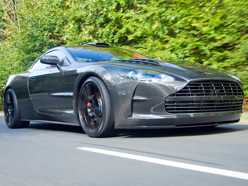 carbon fiber sports car in motion