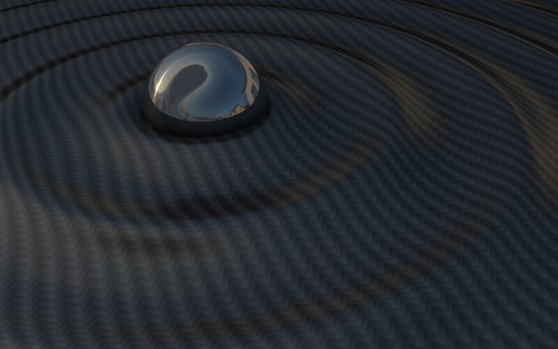 Carbon Fiber Surface with Droplet