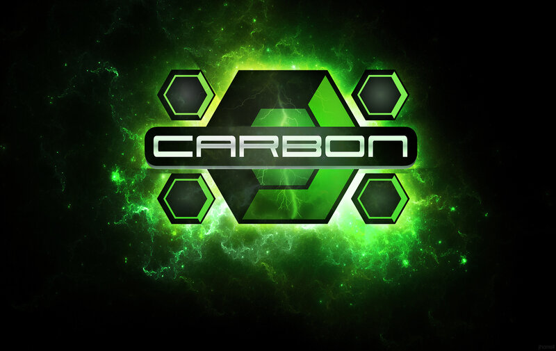 Carbon logo with green energy background