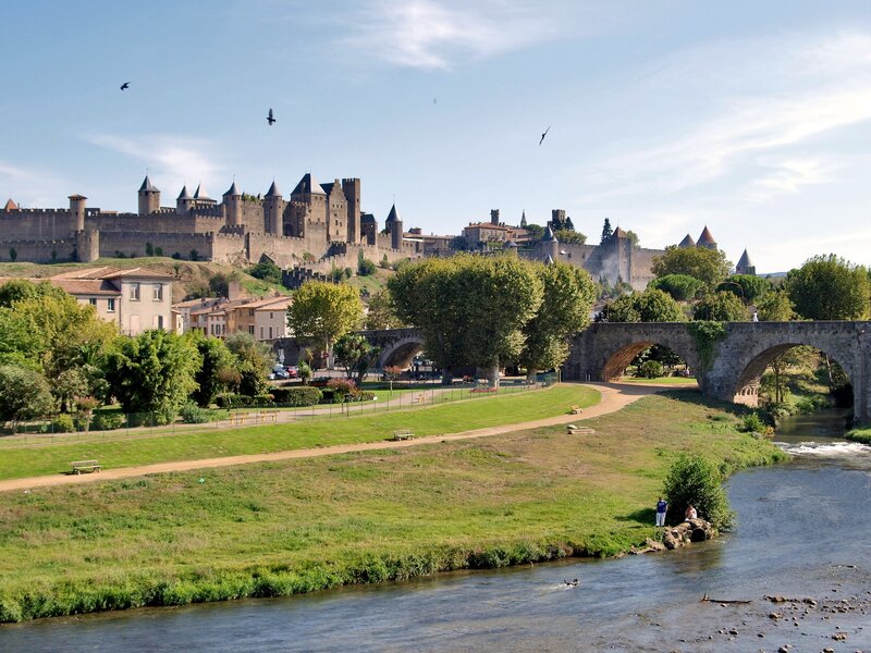Carcassonne fortress and river