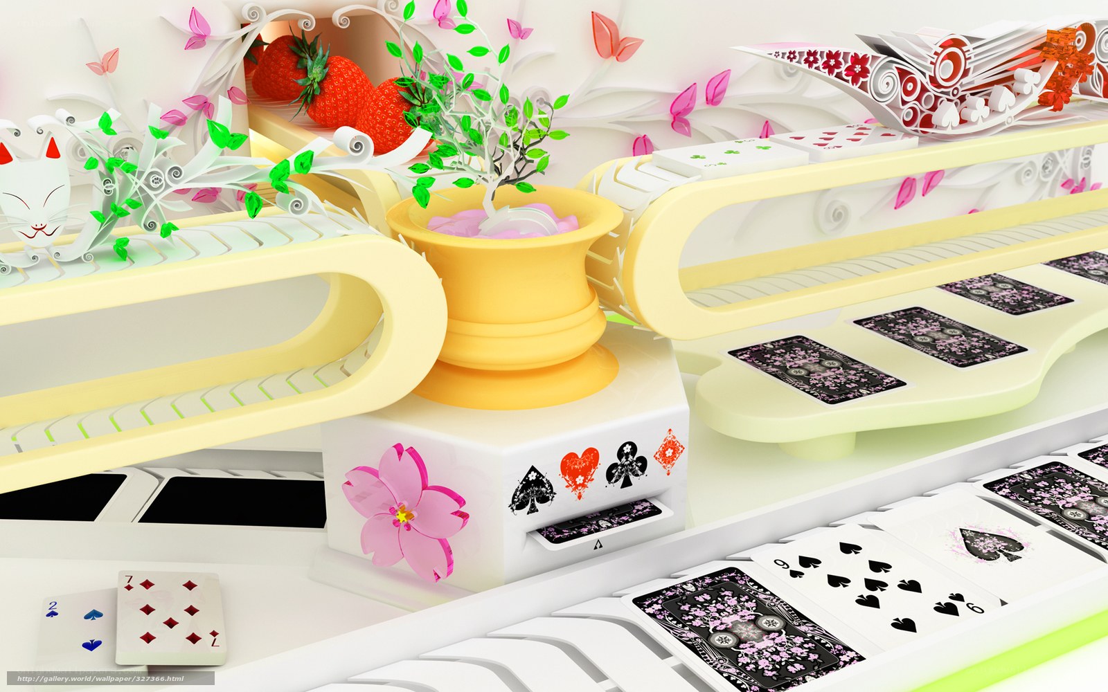 Card game with floral decorations