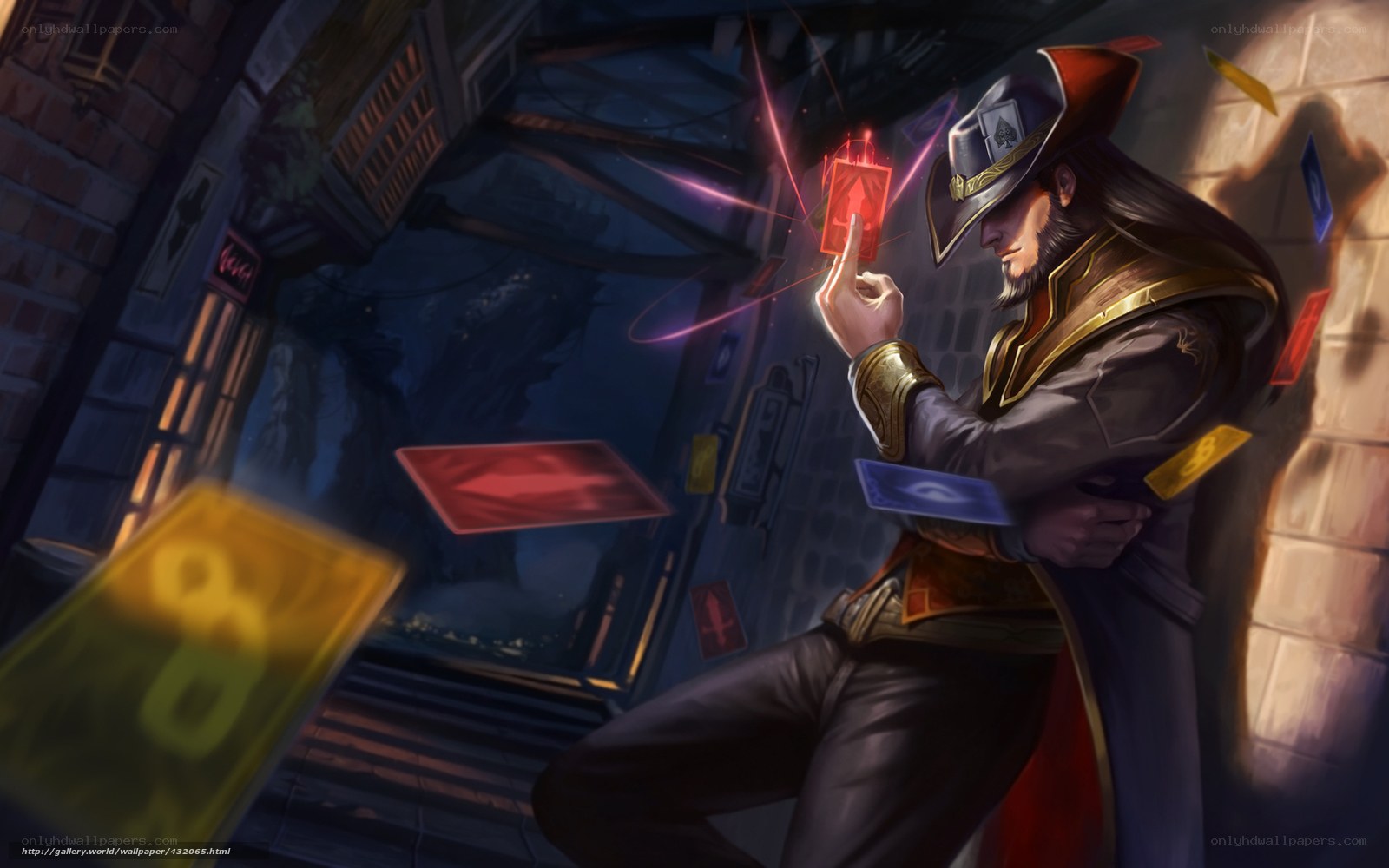 card magic in a dark alley