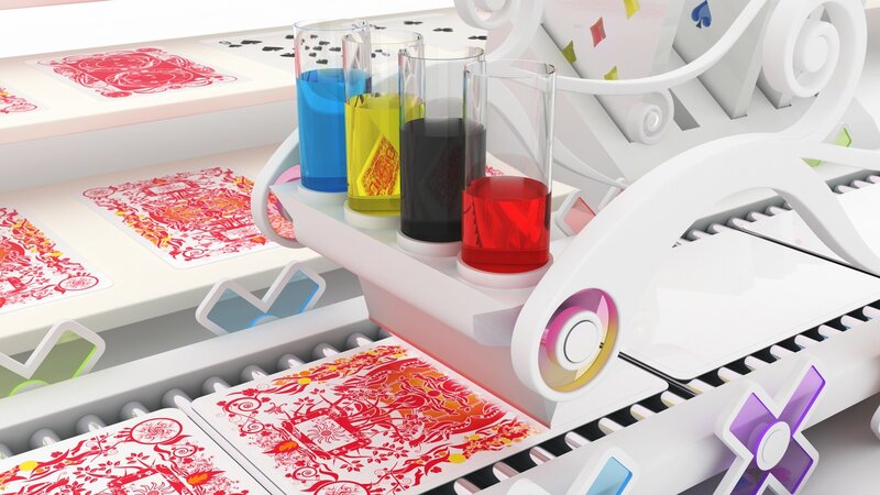 Card printing machine in action