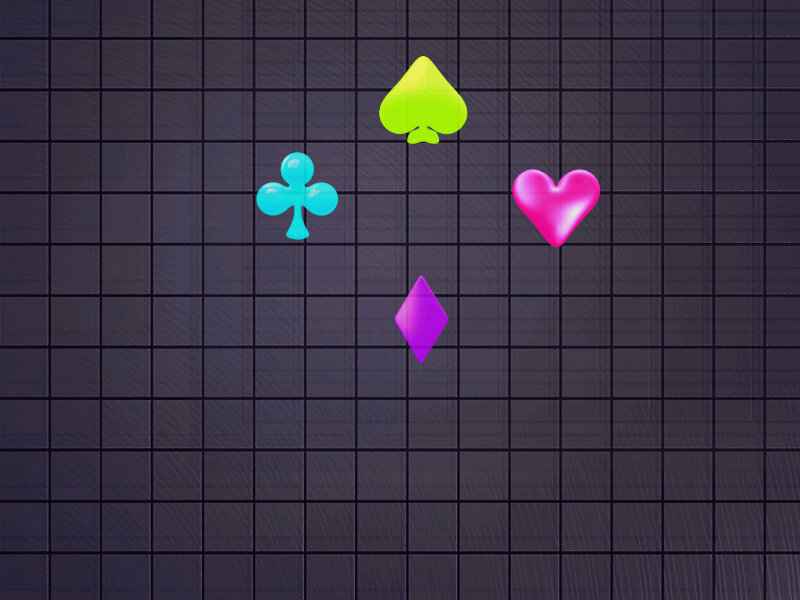 card suits on grid background