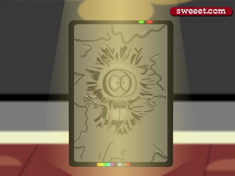 Card with cartoon face