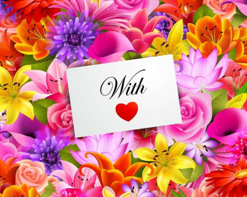 Card with Flowers — Pink