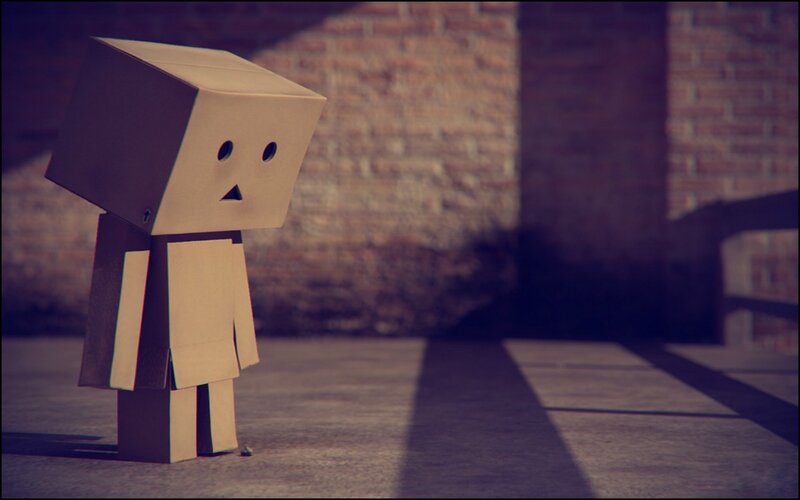 Cardboard Box Figure — Brown, Melancholic, 3d Render