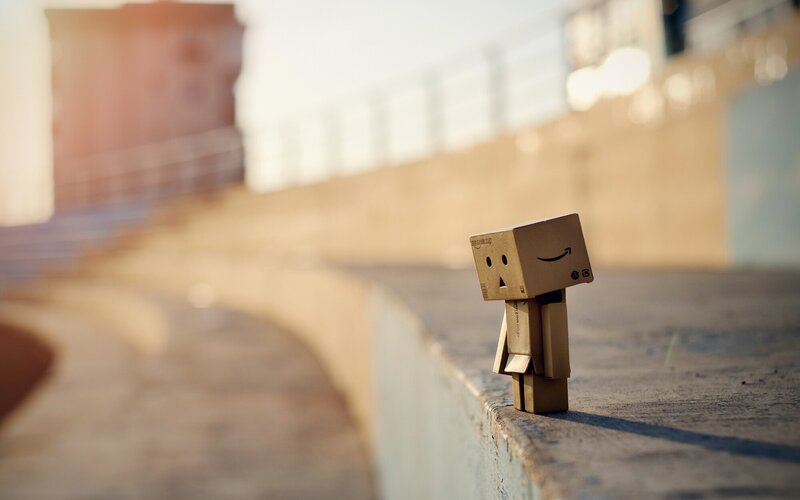 Cardboard Box Figure — Brown, Serene, Sunset